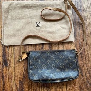 Louis Vuitton Monogram Pochette Accessoires with Long Strap